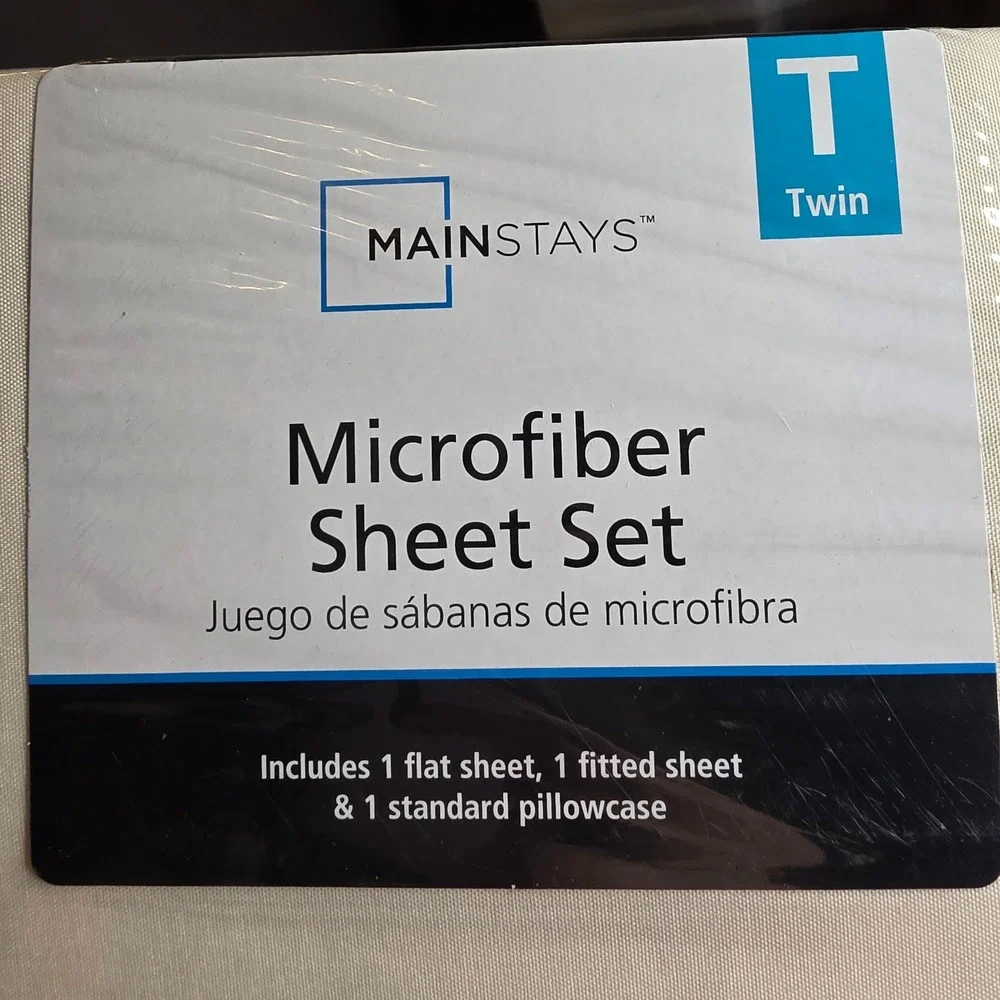 Mainstays Twin Microfiber Sheet Set Fresh Ivory 3 Piece MS45-002-301-01 O4